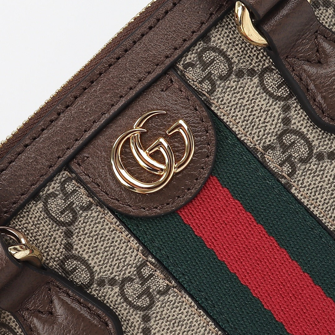 Gucci  Sac à main Gucci Ophidia en toile sûpreme GG beige et cuir marron
